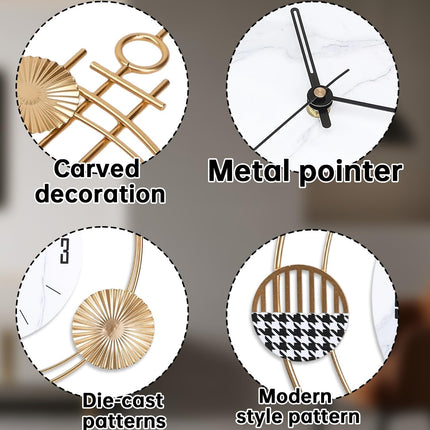 Wall Clock for Living Room, Silent Quality Quartz Battery Operated with Pendulum