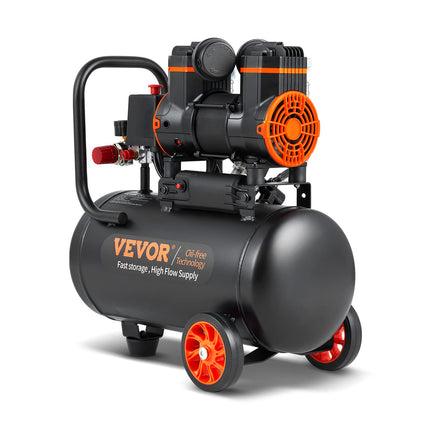 VEVOR 4.8 Gallon Air Compressor, 1.2HP 2.2 CFM@90PSI Oil Free Air Compressor Tan