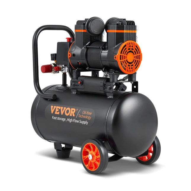 VEVOR 4.8 Gallon Air Compressor, 1.2HP 2.2 CFM@90PSI Oil Free Air Compressor Tan