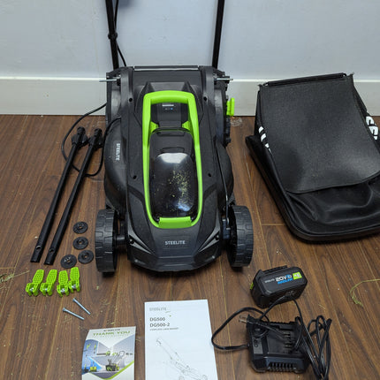 STEELITE 13 in 20V Cordless Electric Lawn Mower, Brushless with 5-Position Cutting Height & 4.0Ah Battery