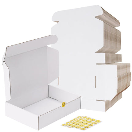 RLAVBL 9x6x2 Shipping Boxes Set of 50, White Corrugated Cardboard Box for Packin