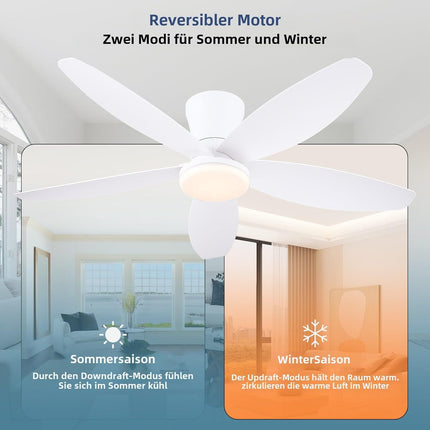 Surtime Ceiling Fans with Lights-36 Low Profile Ceiling Fan with Light and Remot