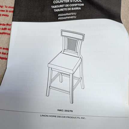 Linon Rylan 26" Counter Stool, Beige