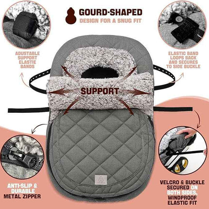 ACRABROS Car Seat Cover Baby: Winter Infant Carseat Canopy for Boy Girl Newborn,