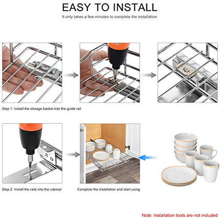 SortWise Heavy Duty Sliding Cabinet Organizer - Pull Out Shelf for Kitchen Pantr