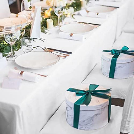 REWOMC 8 Pack White Tablecloths for 8ft Rectangle Tables 90 x 132 Inch - Polyest