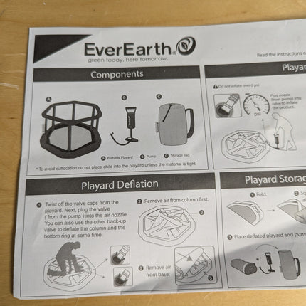 EverEarth EE33784 Inflatable Baby Playpen Blue