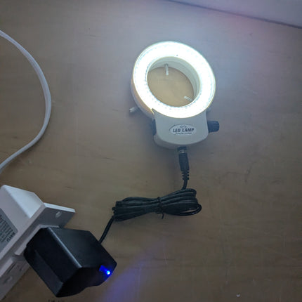Microscope Camera Adjustable 144 LED Ring Light Source for Stereo Microscope Cam