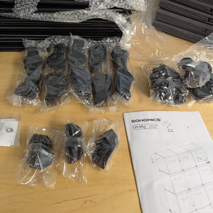 SONGMICS Cube Storage Organizer with Storage Boxes, 9-Cube Organizer, 9 Collapsi