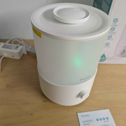 Pharata Humidifiers for Bedroom Large Room, 2.5L Cool Mist Humidifier with Essential Oil Diffuser, Top Fill Humidifier for Baby, Home, Plant, Ultrasonic Humidification for whole house, Auto Shut-Off