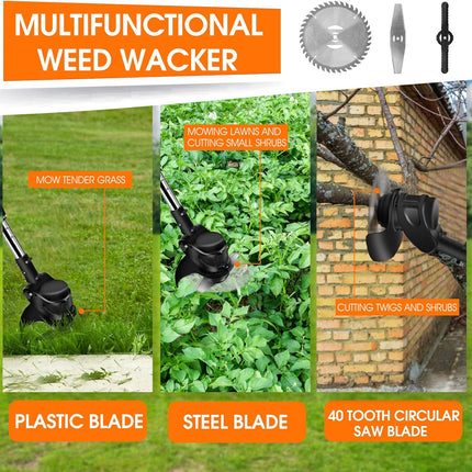 Weed Wacker, Ohey Electric Weed Wacker Cordless Trimmer, Portable Battery Power