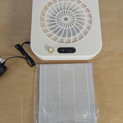 GrowCube Nail Dust Collector with 2 Cleanable Reusable Filters, 45-Speed Adjustable Extractor for Nail Salons, White