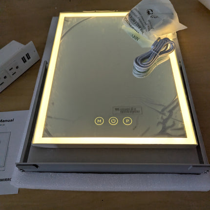 NEZZOE Rechargeable Vanity Mirror with Lights, Table Mirror with Stand, Makeup M
