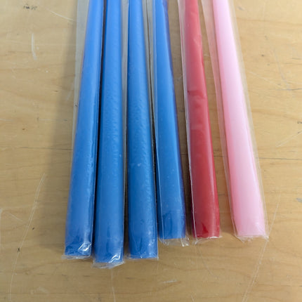 Nuanchu Lenten Taper Candles 6 pcs xelebration holiday supplies blue red pink