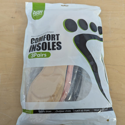 XINIFOOT 3 Pairs Heel Insoles, Shoe Insoles with Heel Grips, Sponge Shoes Pads H