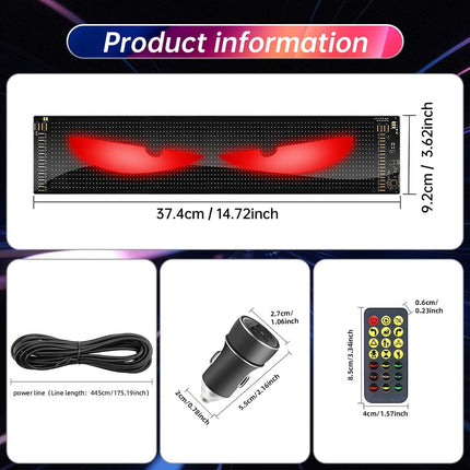 Lumetrix 2PCs 3.6in*14.7in Large Devil Eyes Light for Cars Windshield Remote & A