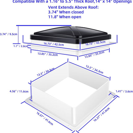 RV Roof Vent Fan 6-Speed-Reversible