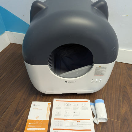 EYESUN 76L Self-Cleaning Cat Litter Box with App Control, 13L Waste Bin, Safety Sensors & Odor Control