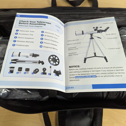 Telescope 80mm Aperture 600mm - Astronomical Portable Refracting, Fully Multi-Co