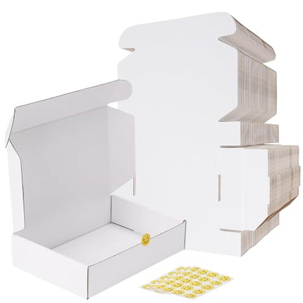 RLAVBL 9x6x2 Shipping Boxes Set of 50, White Corrugated Cardboard Box for Packin