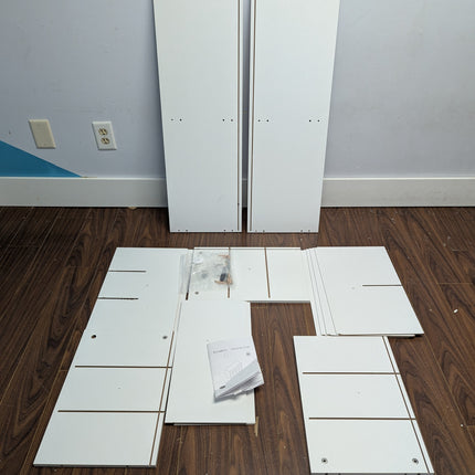 12 Slot Cube Shoe Rack in White, Stackable Plastic Shoe Storage Organizer for Entryway & Closet, 24 in Tall