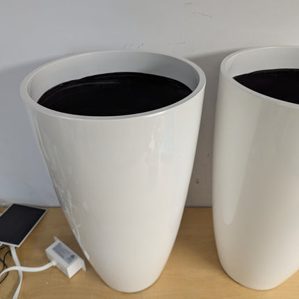 (NO TRAY) QCQHDU 21 Inch Tall Planters, 2 Pack, Indoor & Outdoor