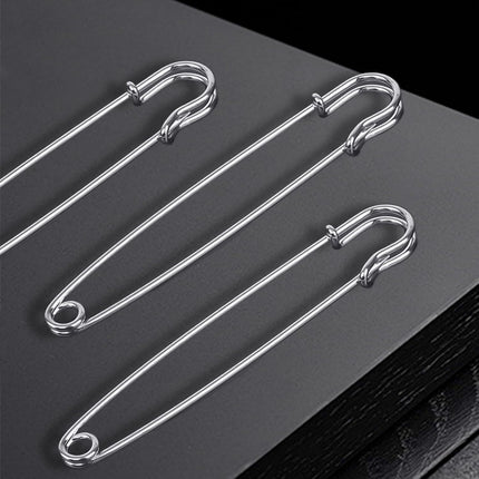 CeAnGye Heavy Duty Safety Pins, 30 Pcs, 4" Silver Metal, Large, Sturdy, Practica