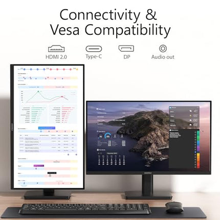 KOORUI 27N7U 27 inch 4K Monitor, UHD (3840 x 2160p) IPS Display, HDR 400, DCI-P3