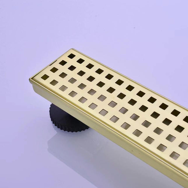 Nicmondo Linear Shower Drain 24 Inch, Bathroom Rectangular Floor Drain with Remo