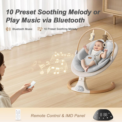 Baby Swings for Infants, Monamii Baby Swing, Bluetooth Infant Swing with Music S