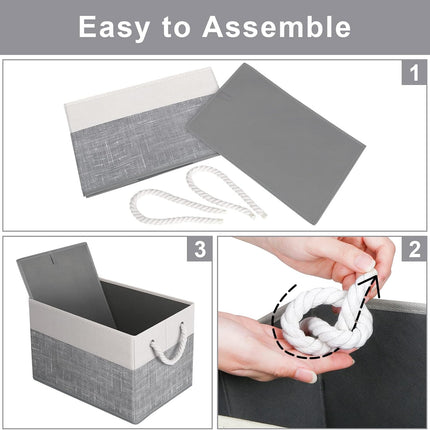 Fab totes Storage Bins 2-Pack，White & Grey