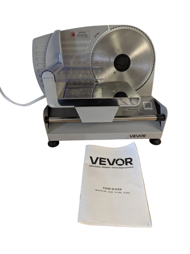VEVOR 7.5 inch Electric Meat Slicer, 200W Deli Slicer with SUS420 Stainless Steel Blade, 0-0.6 in Adjustable Thickness