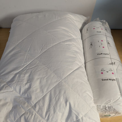 Set of 2 White Goose Feather Bed Pillows - Soft 600 Thread Count 100% Cotton, Me