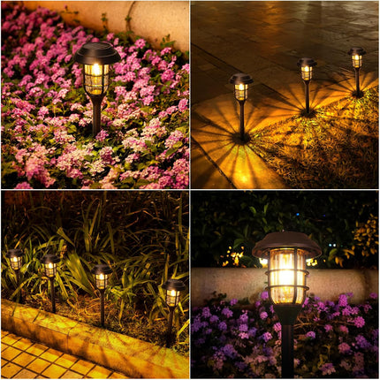 8 Pack Solar Lights Outdoor, LETMY Brighter Solar Lights Outdoor Waterproof, Aut