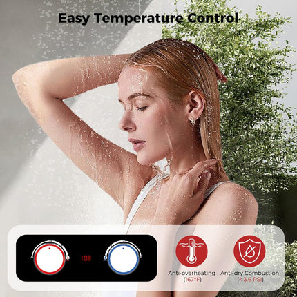 Camplux 10L Outdoor Portable Gas Water Heater, Tankless Propane Water Heater wit