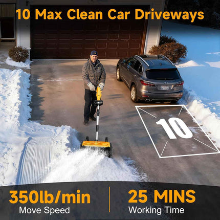17-Inch Cordless Snow Shovel with Wheels, 9000mAh Brushless Electric Snow Blower
