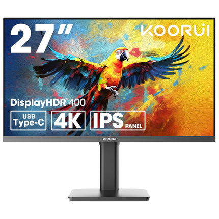KOORUI 27N7U 27 inch 4K Monitor, UHD (3840 x 2160p) IPS Display, HDR 400, DCI-P3
