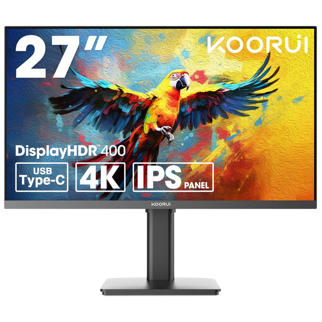 KOORUI 27N7U 27 inch 4K Monitor, UHD (3840 x 2160p) IPS Display, HDR 400, DCI-P3