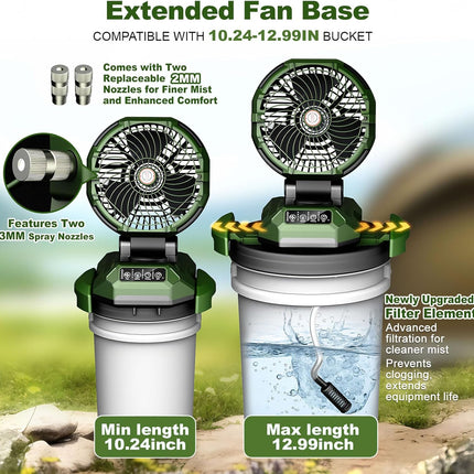 Portable Misting Fan 150° Oscillating,30000mAh Rechargeable Battery Powered,4 St