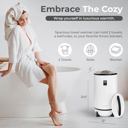 SereneLife Towel Warmer, Bucket Towel Warmer, Towel Heater for Bathroom and Spa,
