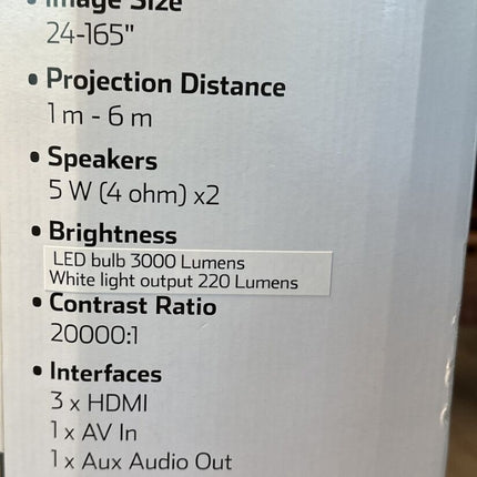 Projector with Streaming Services ONN 1080p Portable