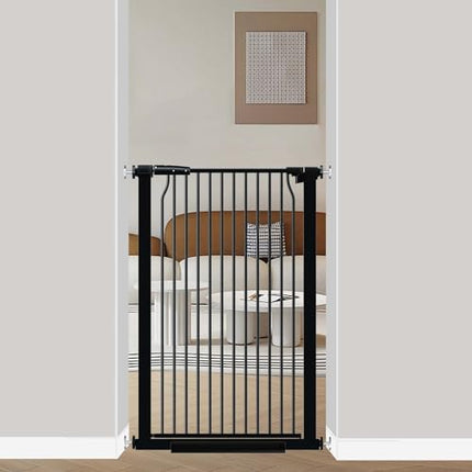 40.5" Extra Tall Baby Gate, 29.6"-32.5" Extra Wide Dog Pet Gate Pressure Mounted