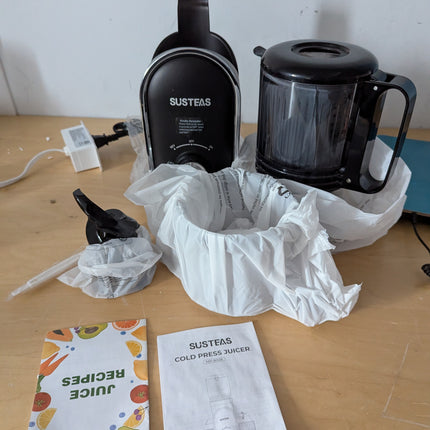 SUSTEAS Cold Press Juicer, 300W, 5.3" Large Feed Chute, 1.5L Capacity