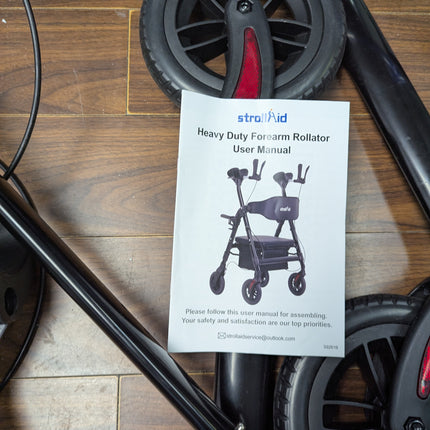 StrollAid Upright Walkers for Seniors, Stand Up Rollator Walker with Padded Seat