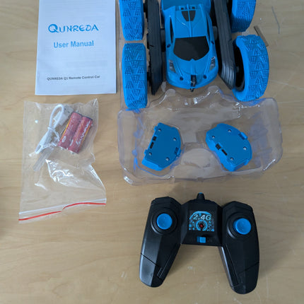 QUNREDA Remote Control Car for Kids Ages 6+, RC Cars Stunt Car Toy 4WD Double Si