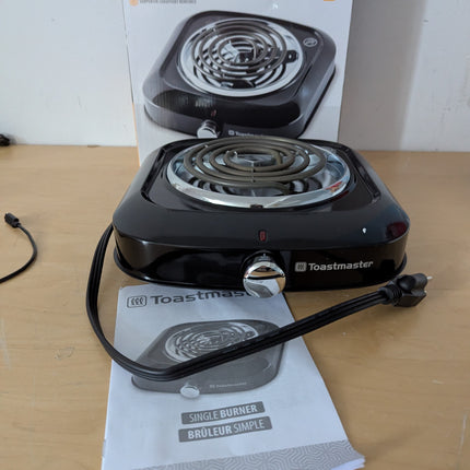 Toastmaster Single Burner with Coil Top, Black