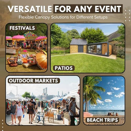 Flexzion Gazebo Cover Replacement Canopy Top 10x10 Ft (3m x 3m) - Double Tier To