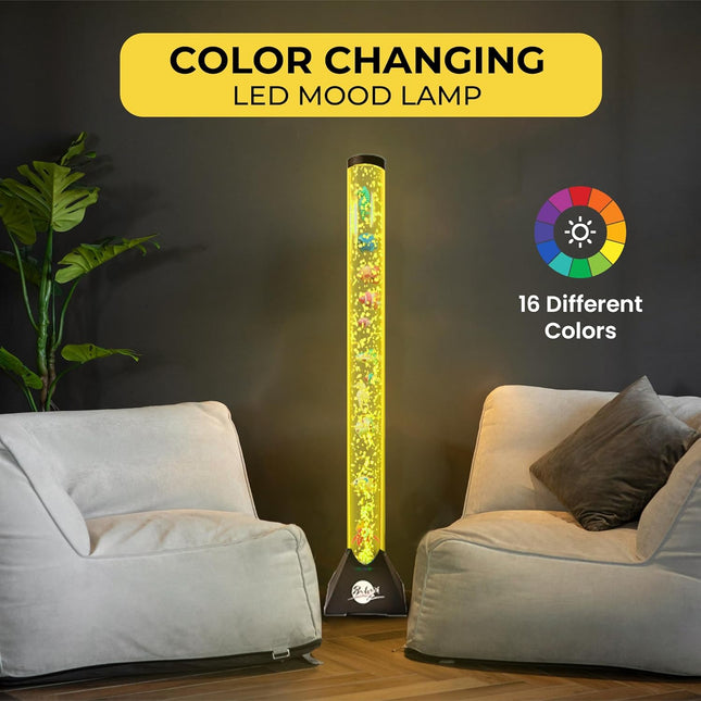 Brewish 4FT Sensory LED Water Bubble Fish Tube Floor Lamp with 16 Color Changing