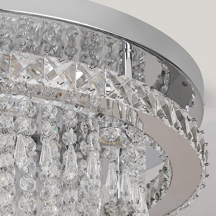 Deckrico Crystal Chandelier Modern LED Ceiling Lamp Flush Mount Lighting Fixture