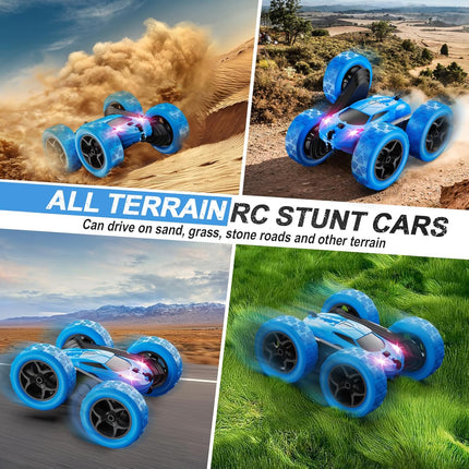 QUNREDA Remote Control Car for Kids Ages 6+, RC Cars Stunt Car Toy 4WD Double Si